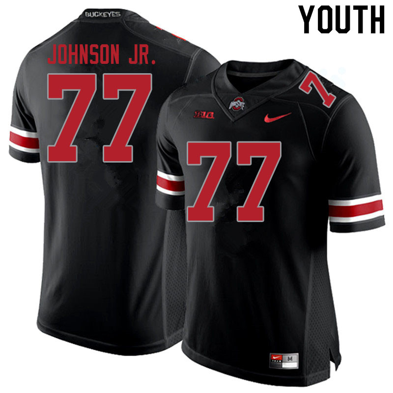 Youth #77 Paris Johnson Jr. Ohio State Buckeyes College Football Jerseys Sale-Blackout